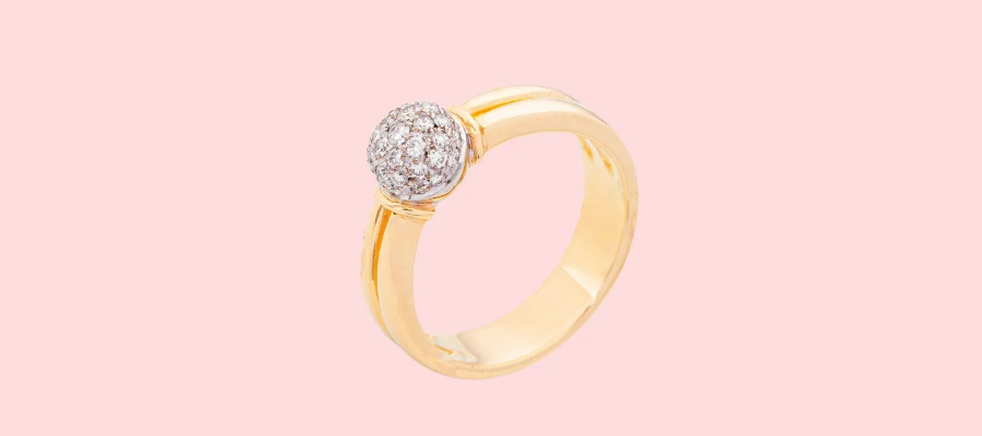 anel esfera com diamante